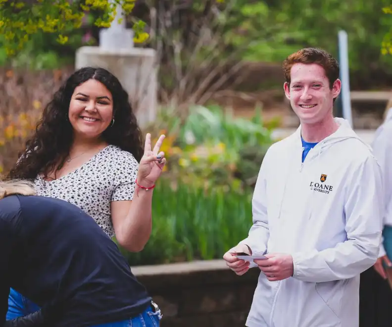 Student Making Peace Sign