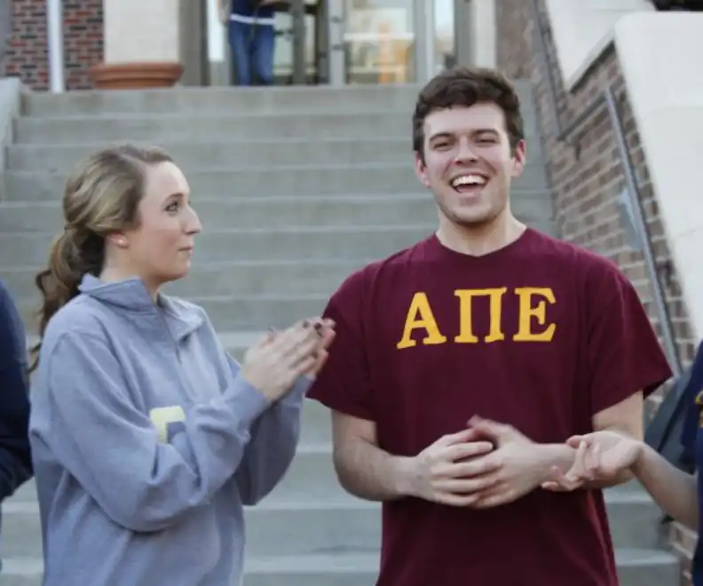 People Laughing On Stairs