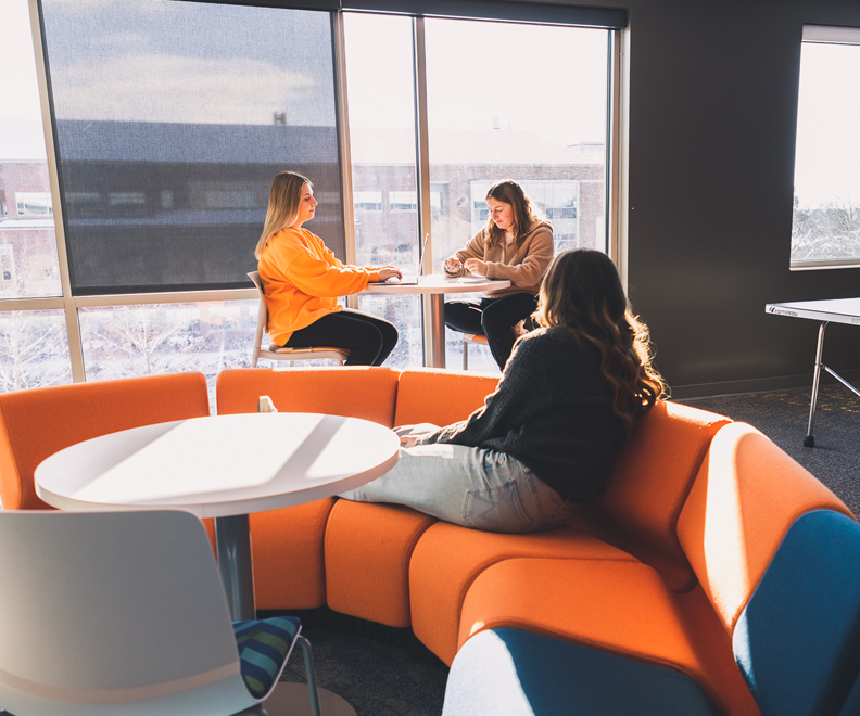 Students Studying College Lounge Common Area