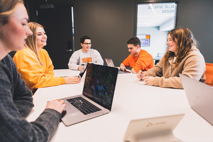 Doane University Students Collaborating Study Room