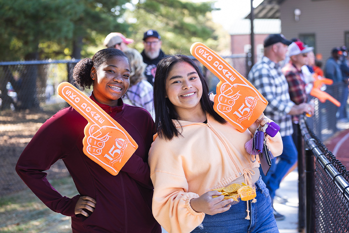 College Sports Fans Cheering Foam Fingers